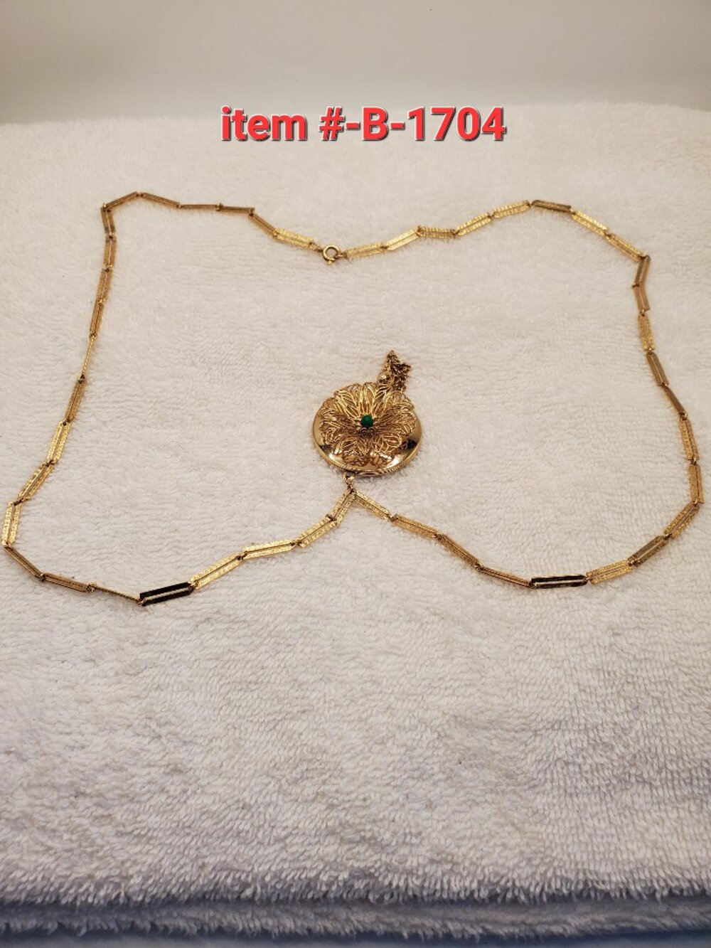 1 Gold Chain Necklace with Lockett  Pendant, item # B-1704, wt. 26 grams.